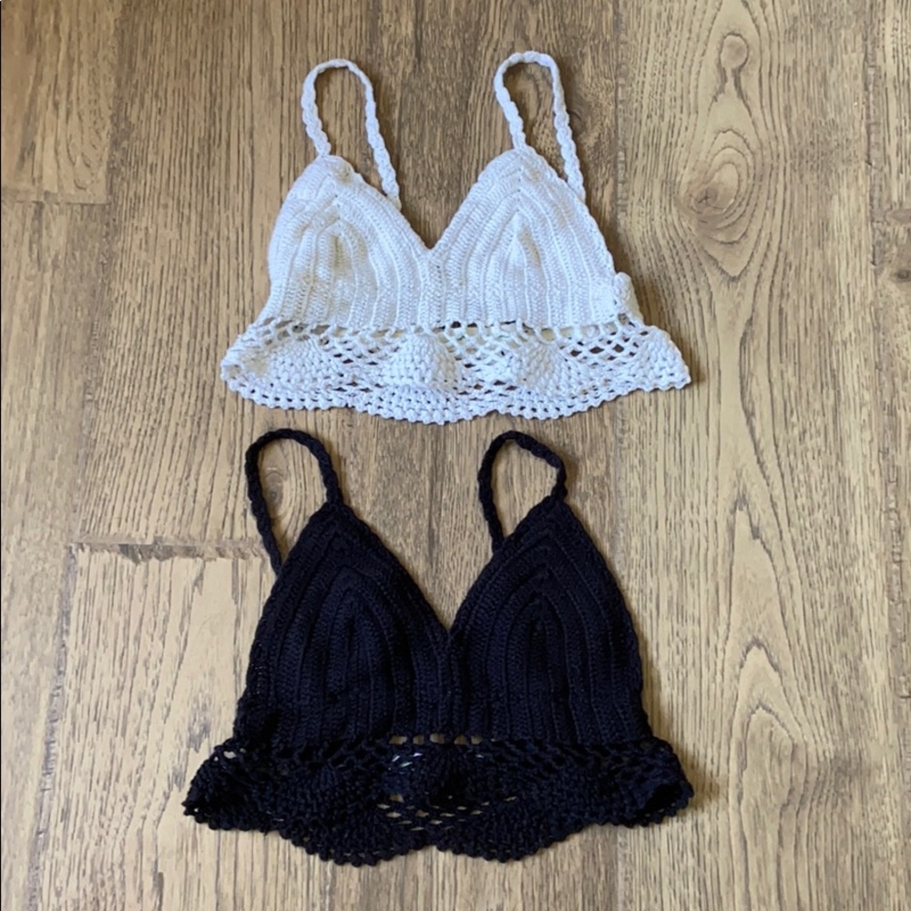 Black and Cream Bralettes